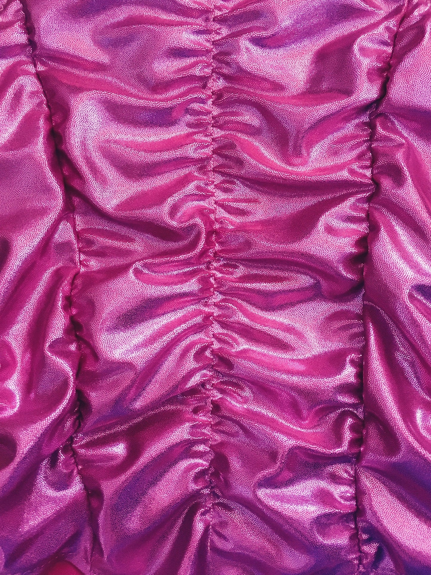 Magenta pink ruched spandex fabric