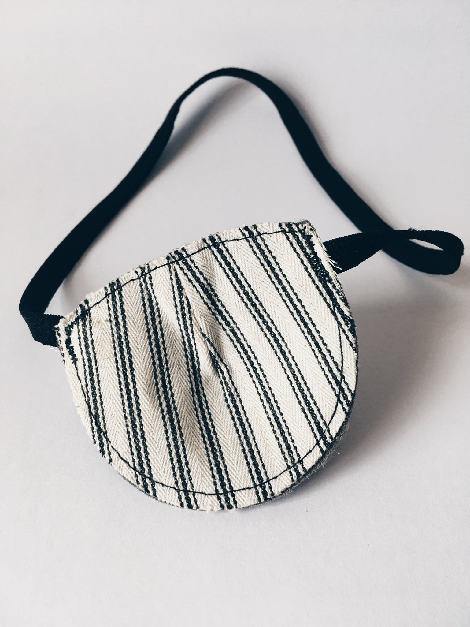 ticking stripe lining of Leather Pirate eye patch by For Just ONE Day