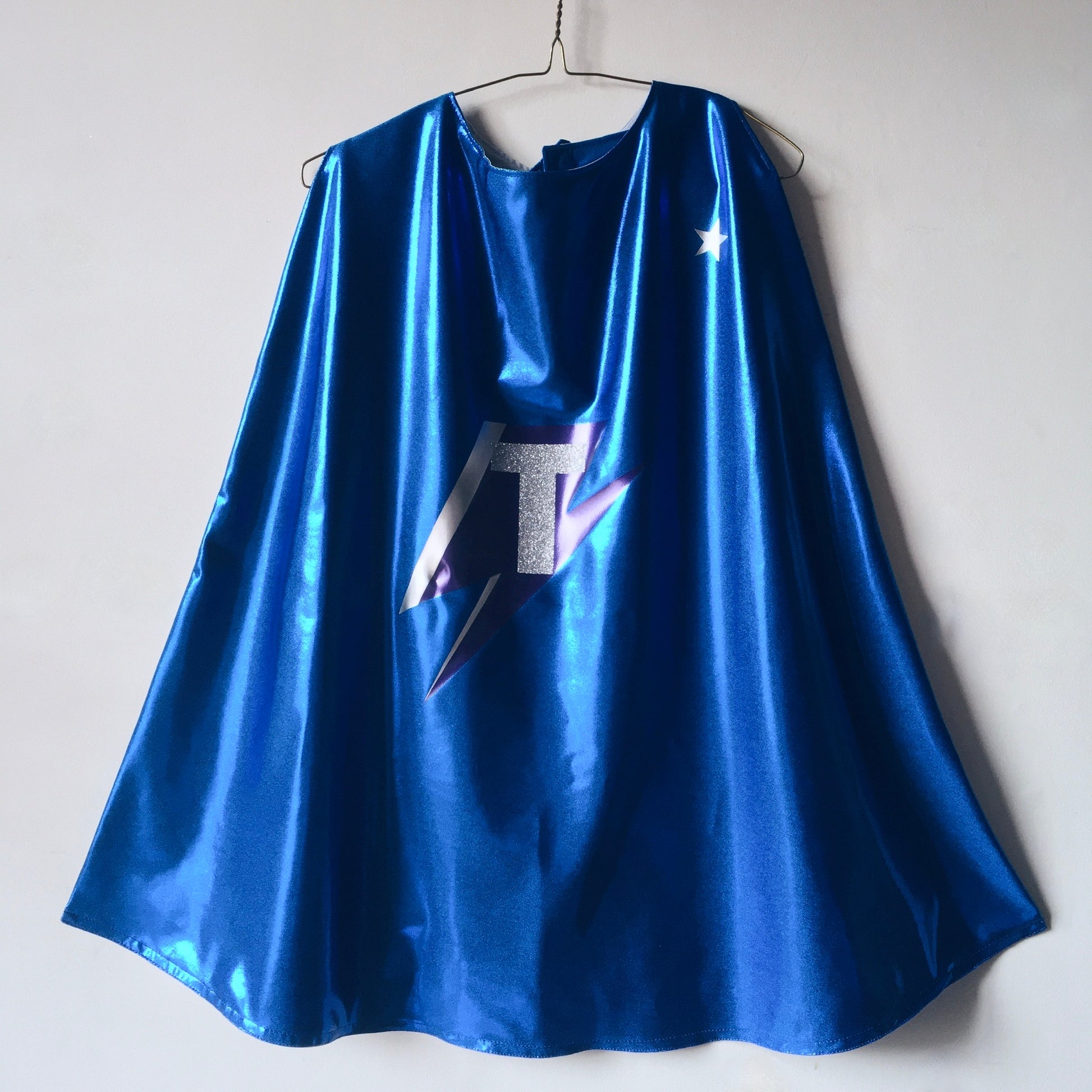 Blue personalised superhero cape by For Just ONE Day