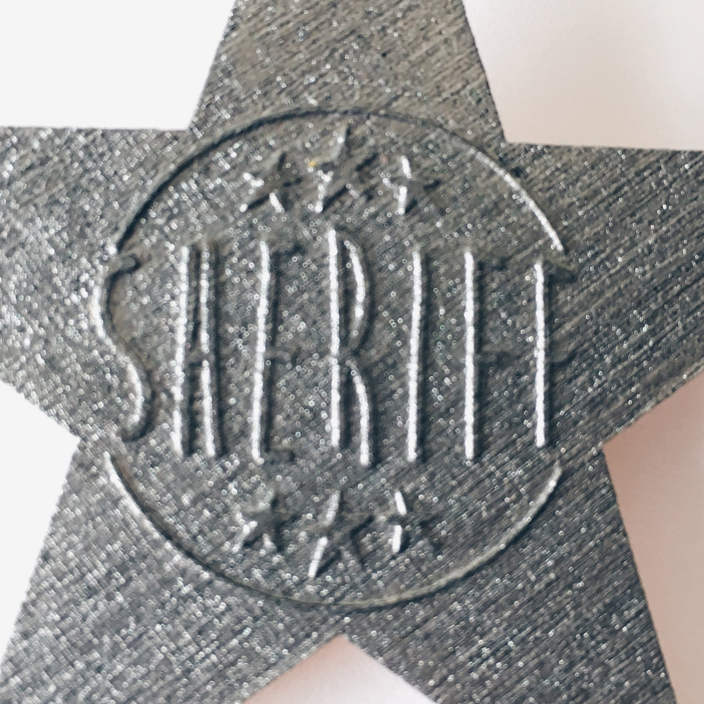 Silver sheriff badge by For Just ONE Day