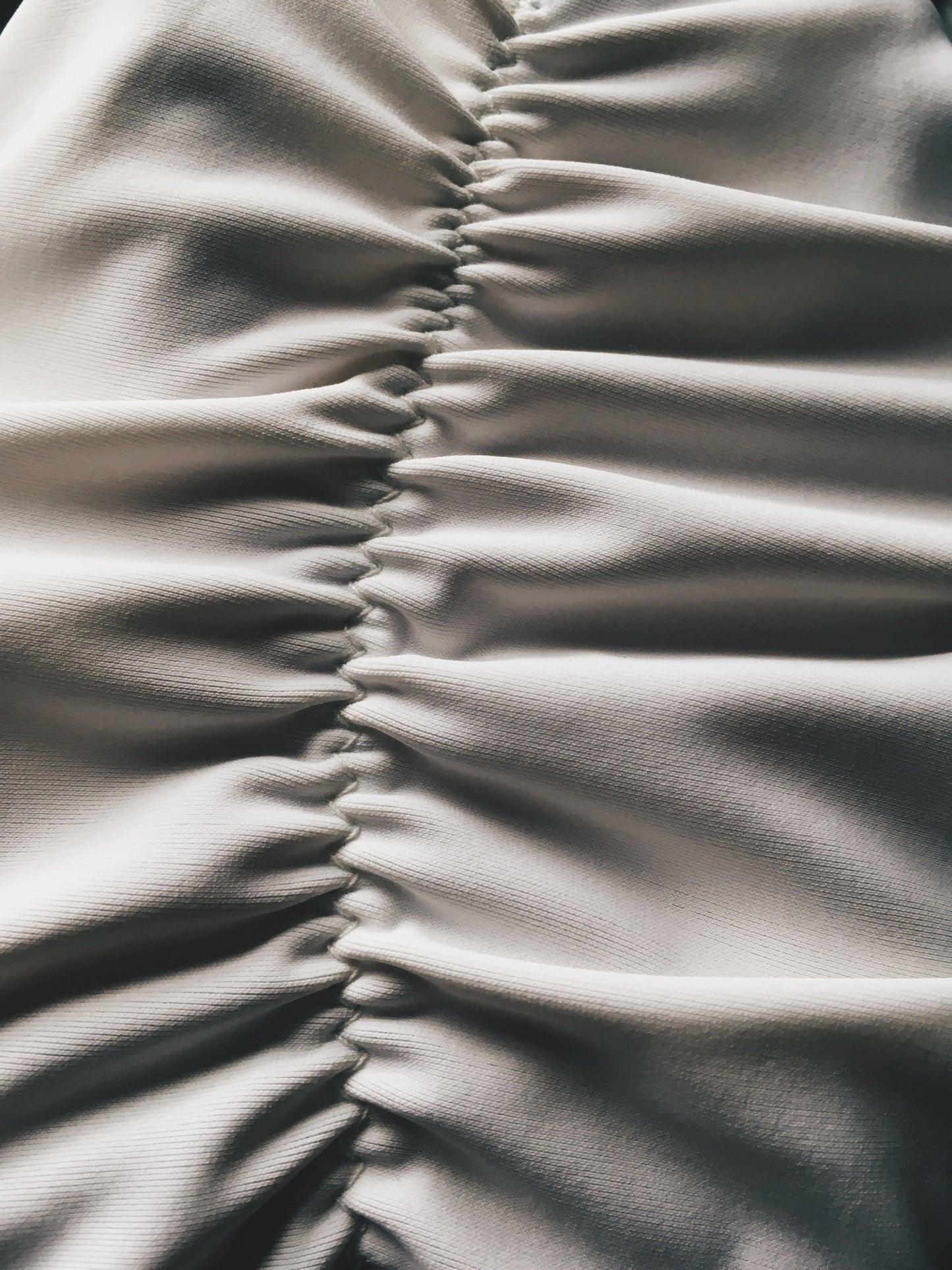 white Ruched Fabric