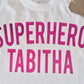 Childs personalised, pink  superhero t-shirt by For Just ONE Day