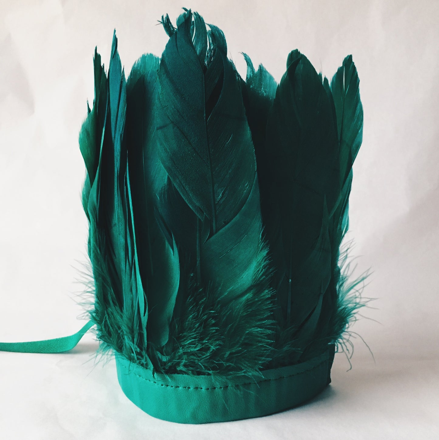 Emerald green feather headdress by For Just ONE Day